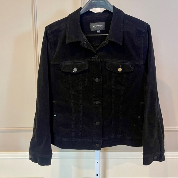 Liverpool Jackets & Blazers - Liverpool XL Corduroy Classic Jacket Black Trucker Moto Jean Jacket Timeless